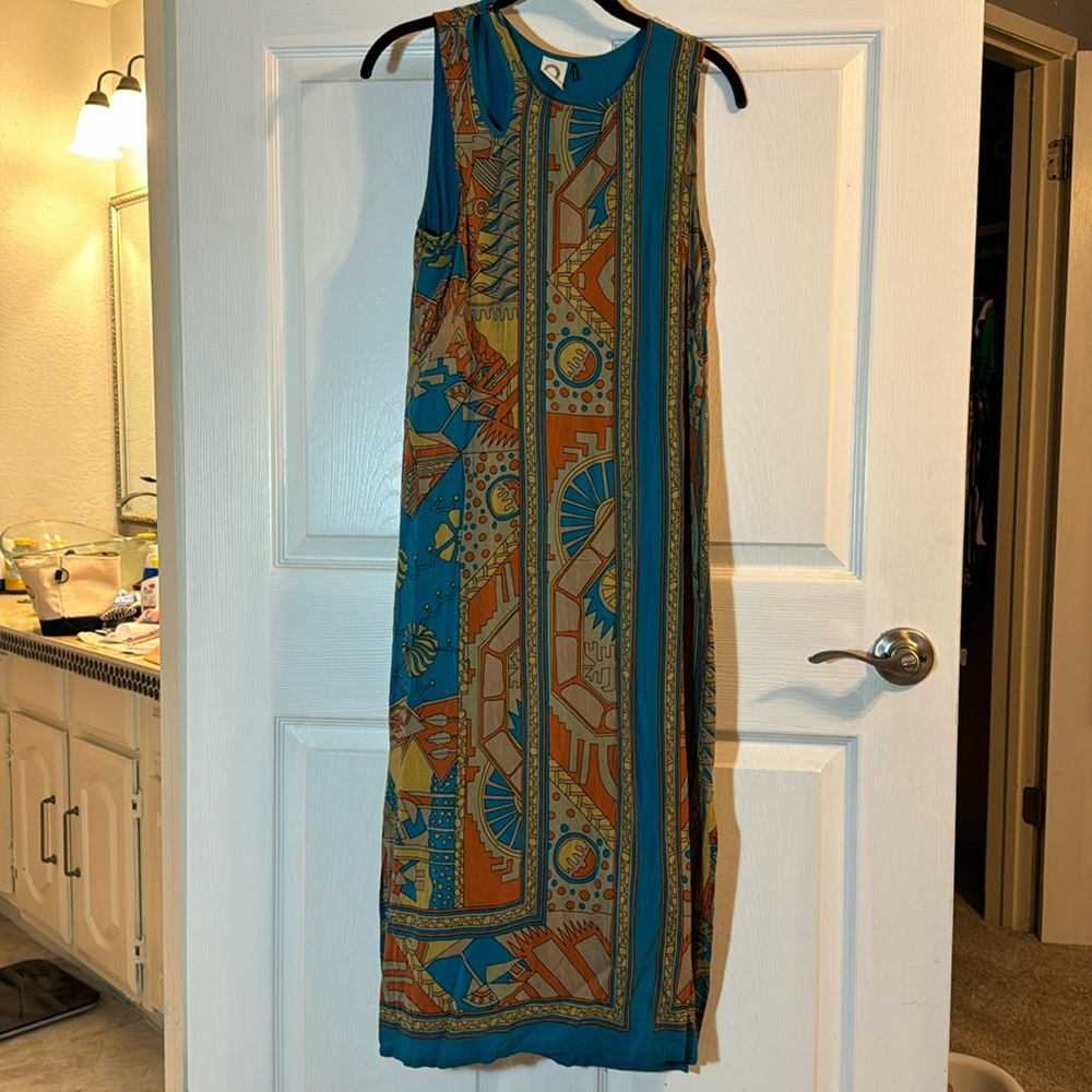 Silk tribal maxi dress